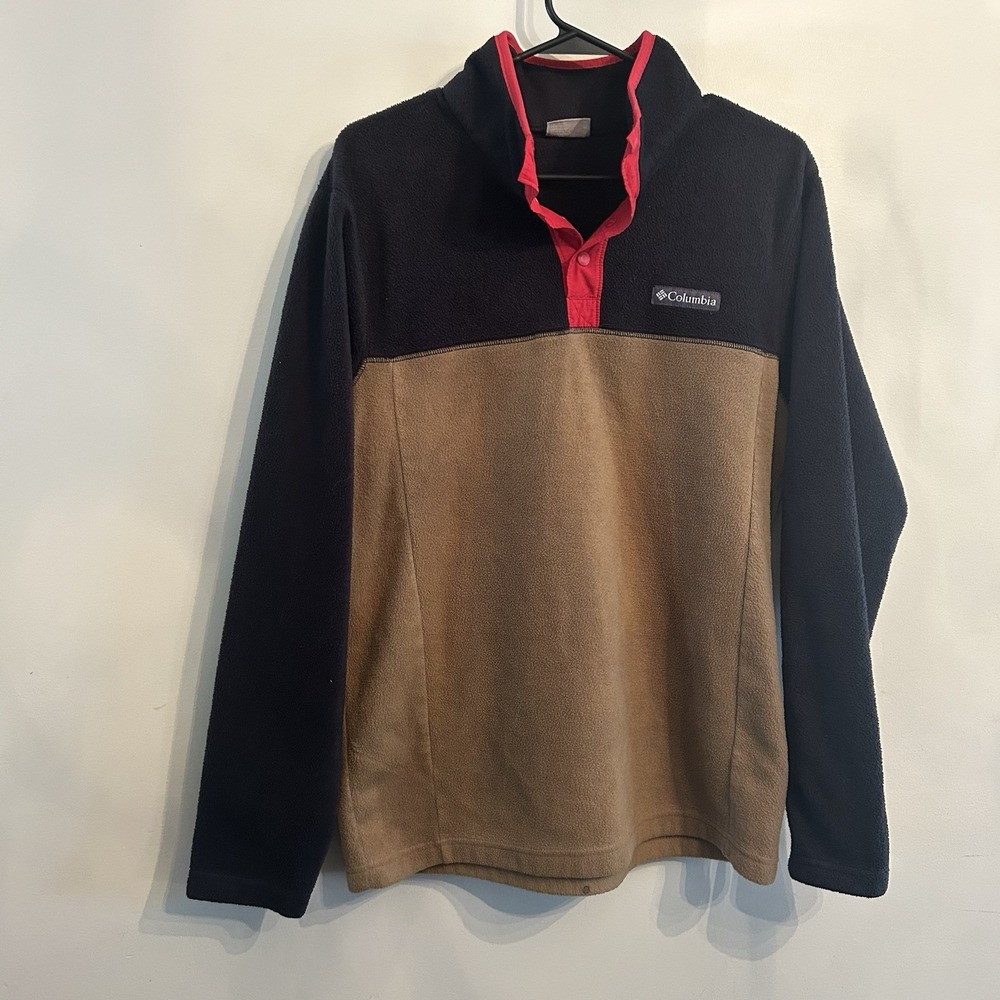 Columbia Fleece Jacket‎ Mens Size Medium Retro Quarter Button Up Pullover